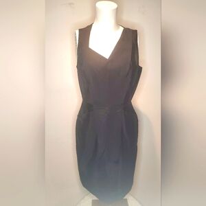KENNET COLE-size 8 -Asymetrical neckline black dress over the knee-